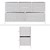 ML-Design commode avec 5 tiroirs, blanche, 100x30x54,5 cm, composée d'un cadre en acier avec plaque supérieure en MDF stratifié