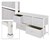 ML-Design cassettiera con 5 cassetti, bianco, 100x30x54,5 cm, struttura in acciaio con piastra superiore in MDF laminato