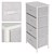 ML-Design cassettiera in tessuto a 4 cassetti, bianco, 45x30x94 cm, struttura in acciaio con pannello superiore in MDF laminato