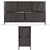 ML-Design cassettiera con 5 cassetti grigio, 100x30x54,5 cm, in MDF