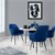 ML-Design set of 2 dining chairs, dark blue, with back and armrests
