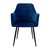 Spisebordsstol sæt af 2 med ryg og armlæn mørkeblå fløjl ML-Design