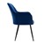 Scaun de masa set de 2 scaune cu spatar ?i cotiere albastru închis catifea ML-Design