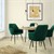 Dining chair set of 8 with backrest and armrests Dark green Kitchen chair with microfiber velvet cover ML design