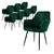 Dining chair set of 8 with backrest and armrests Dark green Kitchen chair with microfiber velvet cover ML design