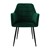 Jídelní sada 2 židlí s operadlem a podruckami tmave zelený samet ML-Design