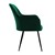 Set de 2 scaune de sufragerie cu spatar ?i bra?e din catifea verde închis ML-Design