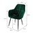 Spisebordsstol sæt af 2 med ryg og armlæn mørkegrøn fløjl ML-Design