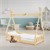 Children's bed tepee with fall out protection and slatted frame 70x140 cm natural pine wood ML design