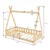 Kinderbett Tipi mit Rausfallschutz und Lattenrost 70x140 cm Natur aus Kiefernholz ML-Design