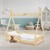 Kinderbett Tipi mit Rausfallschutz und Lattenrost 70x140 cm Natur aus Kiefernholz ML-Design