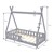 Kinderbett mit Rausfallschutz und Lattenrost inkl. Matratze 70x140 cm Hellgrau aus Kiefernholz ML-Design