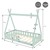 Crib with fall out protection and slatted frame incl. mattress 70x140 cm mint made of pine wood ML-Design