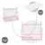 Kiságy kiesés elleni védelemmel és rácsos kerettel, matraccal 70x140 cm Rózsaszín fenyofa ML-Design