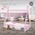 Kinderbed met uitvalbeveiliging en lattenbodem 70x140 cm Roze grenenhout ML-Design