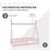 Lettino con protezione anticaduta e rete a doghe 70x140 cm Legno di pino rosa ML-Design