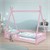 Kinderbed met uitvalbeveiliging en lattenbodem 80x160 cm Roze grenenhout ML-Design