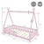 Children's bed Tipi 80x160 cm pink made of pine wood incl. mattress H-10cm fall-out protection and slatted frame ML-Design