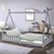 Kinderbett mit Rausfallschutz und Lattenrost 90x200 cm Hellgrau aus Kiefernholz ML-Design