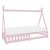 Letto per bambini Tipi 90x200 cm rosa in legno di pino con materasso H-10cm e rete a doghe ML-Design