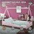 Children's bed with fall-out protection and slatted frame 90x200 cm pink pine ML design