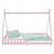Kinderbett Tipi mit Lattenrost 90x200 cm Rosa aus Kiefernholz inkl. Matratze ML-Design