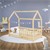 Crib with fall out protection slatted frame and roof 70x140 cm natural pine ML design