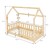 Kinderbett mit Rausfallschutz Lattenrost und Dach 70x140 cm Natur aus Kiefernholz ML-Design