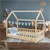 Crib with fall out protection slatted frame and roof 80x160 cm natural pine ML design