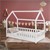 Kinderbed met uitvalbeveiliging lattenbodem en dak 80x160 cm Wit grenen hout ML-Design