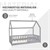 Kinderbed met uitvalbeveiliging lattenbodem en dak 80x160 cm Lichtgrijs grenenhout ML-Design