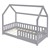 Kinderbett mit Rausfallschutz Lattenrost und Dach 80x160 cm Hellgrau aus Kiefernholz ML-Design