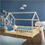 Kinderbett mit Rausfallschutz Lattenrost und Dach 200x90 cm Natur aus Kiefernholz ML-Design
