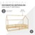 Crib with fall out protection slatted frame and roof 200x90 cm natural pine wood ML design