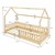 Kinderbett mit Rausfallschutz Lattenrost und Dach 200x90 cm Natur aus Kiefernholz ML-Design