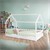 Kinderbed met uitvalbeveiliging lattenbodem en dak 200x90 cm wit grenen hout ML-Design