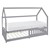 Letto per bambini 90x200 cm grigio chiaro in legno di pino con materasso H-16cm e rete a doghe ML-Design