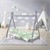 Kinderbett Tipi mit Lattenrost 70x140 cm Hellgrau aus Kiefernholz ML-Design