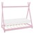 Kinderbed Tipi 70x140 cm roze van grenenhout incl. matras H-10cm houten bed met lattenbodem ML-Design