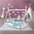 Kinderbett Tipi mit Lattenrost 80x160 cm Rosa aus Kiefernholz ML-Design