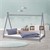 Kinderbett Tipi mit Lattenrost 90x200 cm Hellgrau aus Kiefernholz ML-Design