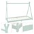 Kinderbett Tipi mit Lattenrost 90x200 cm Minzegrün aus Kiefernholz inkl. Matratze ML-Design