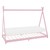 Cama infantil Tipi 90x200 cm rosa de madera de pino incl. colchón H-10cm cama de madera con somier ML-Design