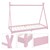 Kinderbett Tipi mit Lattenrost 90x200 cm Rosa aus Kiefernholz ML-Design