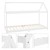 Kinderbett mit Dach und Lattenrost 90x200 cm Weiß aus Kiefernholz ML-Design