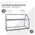 Crib with roof and slatted frame 90x200 cm Light gray pine ML design