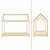 Kinderbett mit Dach und Lattenrost 70x140 cm Natur aus Kiefernholz ML-Design