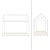 Kinderbett mit Dach und Lattenrost inkl. Matratze 70x140 cm Weiß aus Kiefernholz ML-Design