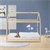 Kinderbett mit Dach und Lattenrost 80x160 cm Natur aus Kiefernholz ML-Design