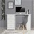 Schreibtisch mit drei Schubladen drei Regale und Tastaturauszug 110x49x75 cm Weiß aus Holz ML-Design